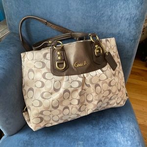 COACH “Ashley 3 Color” Metallic Signature Handbag
